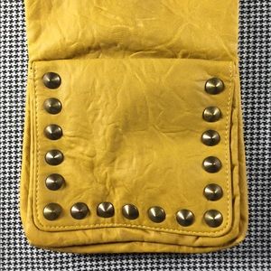 Mustard Yellow Faux Leather Crossbody Bag